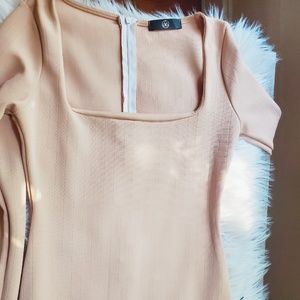MISSGUIDED Nude leg slip dress